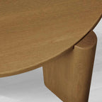 Lonelle Round Versatile Coffee Table with Solid Oak Wood Column-Style Legs Nesting Center Tea Table Cocktail Table