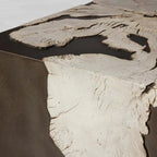 Table basse Obra Salvaged Burl avec bois de broussin Milpa et base en acier, table de centre de salon, table de cocktail