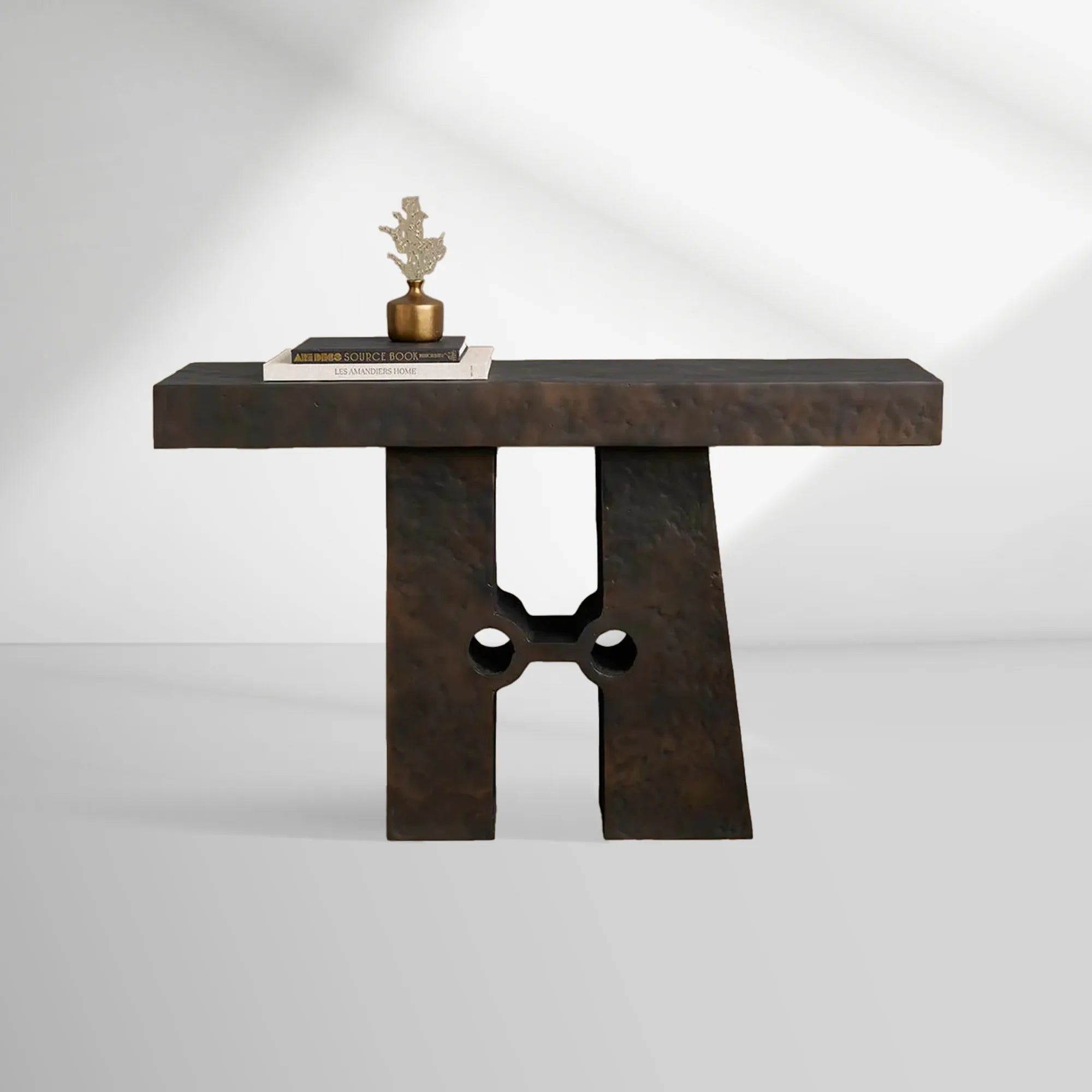 Sydney Skulpturaler Aluminium-Konsolentisch Moderner Skulpturaler Stil Eingangsbereich Wandtisch