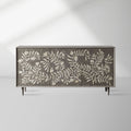 Divya Oak Wood Buffet Sideboard Hand-Inlaid Bone Luxury Entryways Cabinet