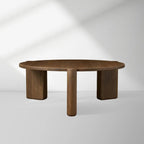 Lonelle Round Versatile Coffee Table with Solid Oak Wood Column-Style Legs Nesting Center Tea Table Cocktail Table
