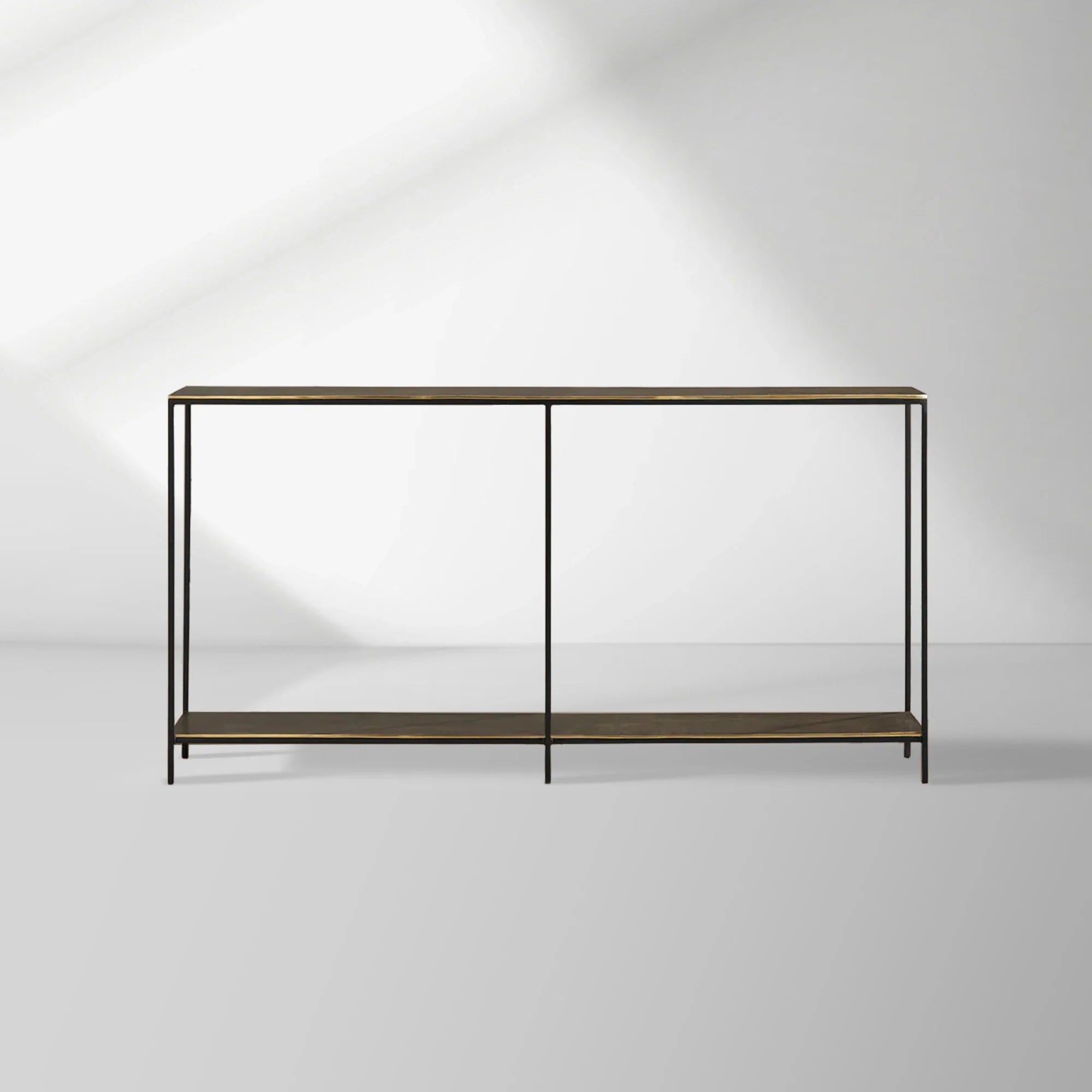 Console Kavali, cadre en fer massif, style minimaliste moderne, table d'appoint d'entrée