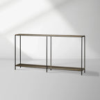 Kavali Metal Entryway Console Table Solid Iron Frame Hallway Entrance Table Elegant & Simple Style