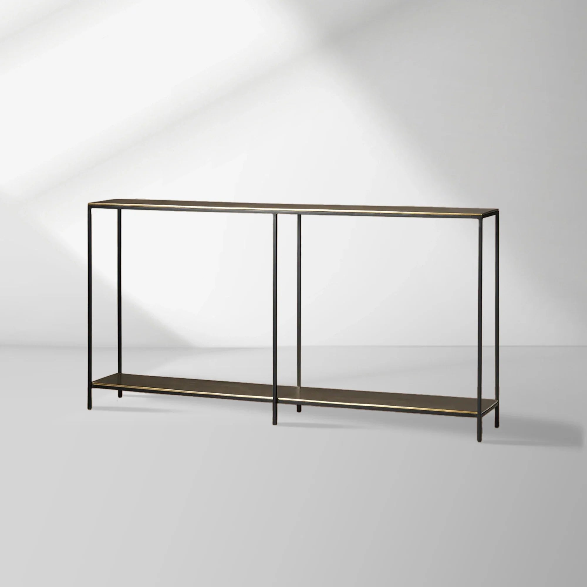 Kavali Metal Entryway Console Table Solid Iron Frame Hallway Entrance Table Elegant & Simple Style