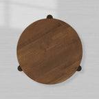 Lonelle Round Versatile Coffee Table with Solid Oak Wood Column-Style Legs Nesting Center Tea Table Cocktail Table