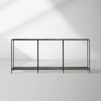 Kavali Metal Entryway Console Table Solid Iron Frame Hallway Entrance Table Elegant & Simple Style