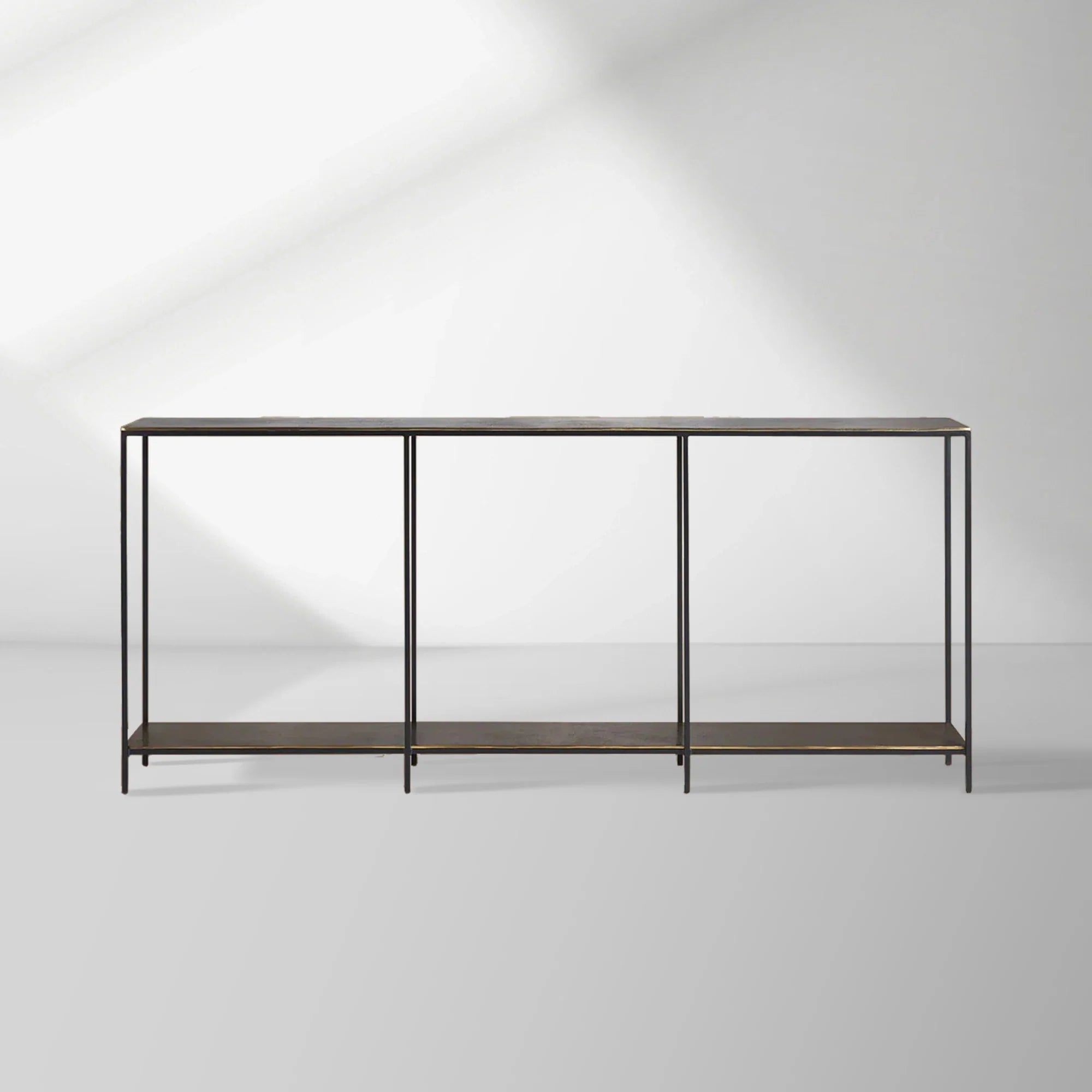 Kavali Metal Entryway Console Table Solid Iron Frame Hallway Entrance Table Elegant & Simple Style