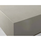 Malone Rectangular Leather Coffee Table with Leather Top & Steel Base Modern Living Room Center Tea Table Cocktail Table