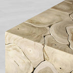 Kalmar Square Coffee Table with Natural Teak Wood Living Room Center Tea Table Cocktail Table Unique Style