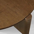 Lonelle Round Versatile Coffee Table with Solid Oak Wood Column-Style Legs Nesting Center Tea Table Cocktail Table