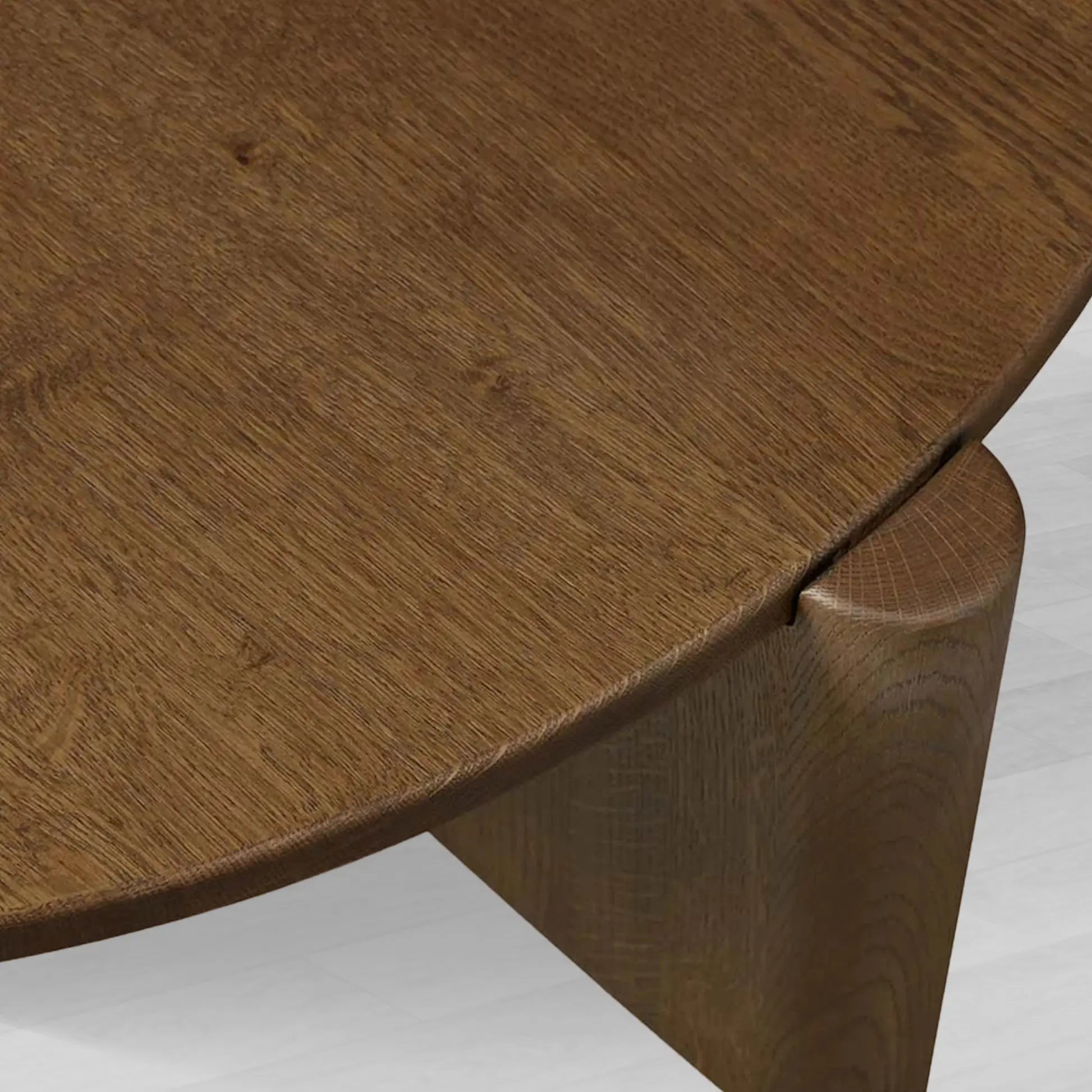Lonelle Round Versatile Coffee Table with Solid Oak Wood Column-Style Legs Nesting Center Tea Table Cocktail Table