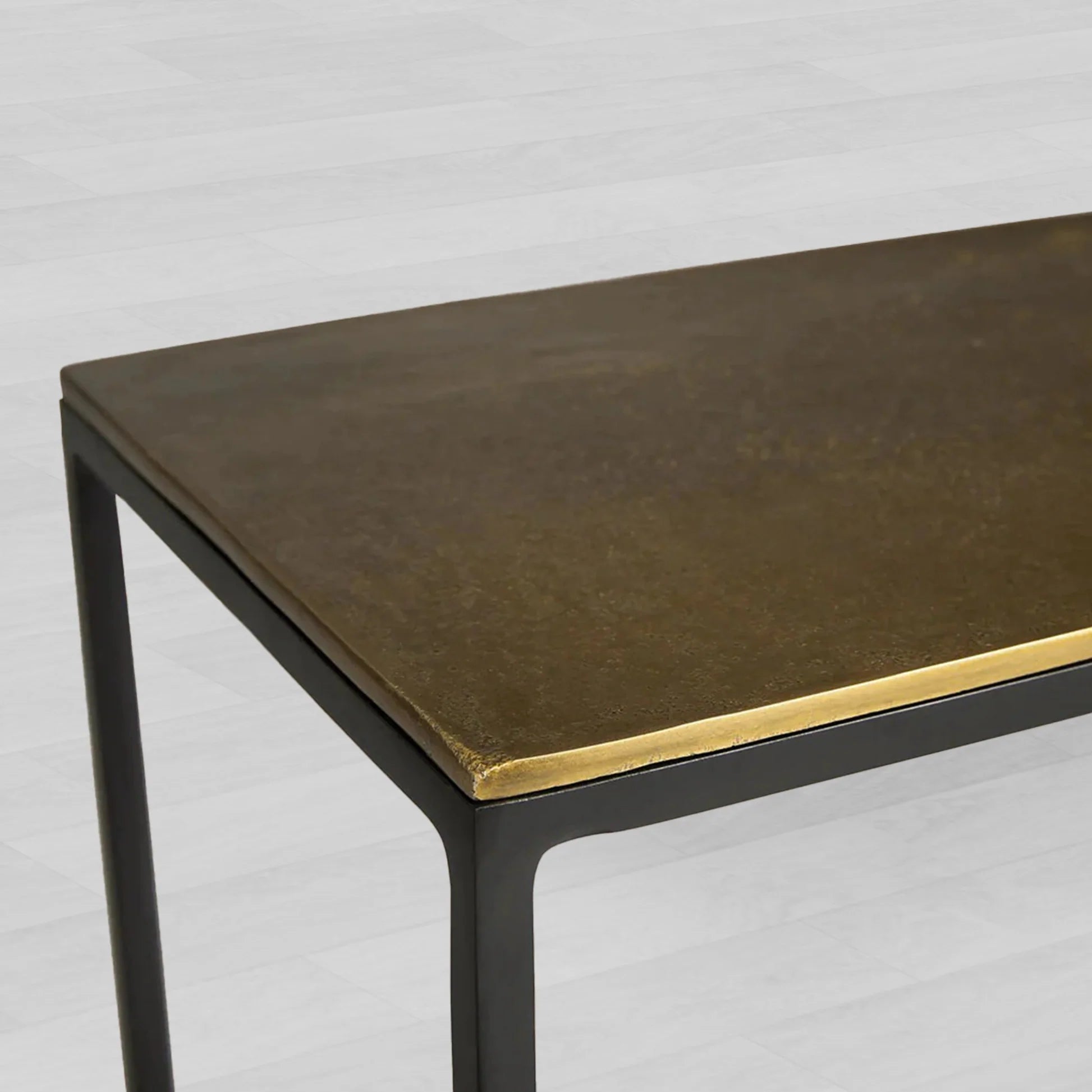 Kavali Metal Entryway Console Table Solid Iron Frame Hallway Entrance Table Elegant & Simple Style