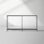 Kavali Metal Entryway Console Table Solid Iron Frame Hallway Entrance Table Elegant & Simple Style