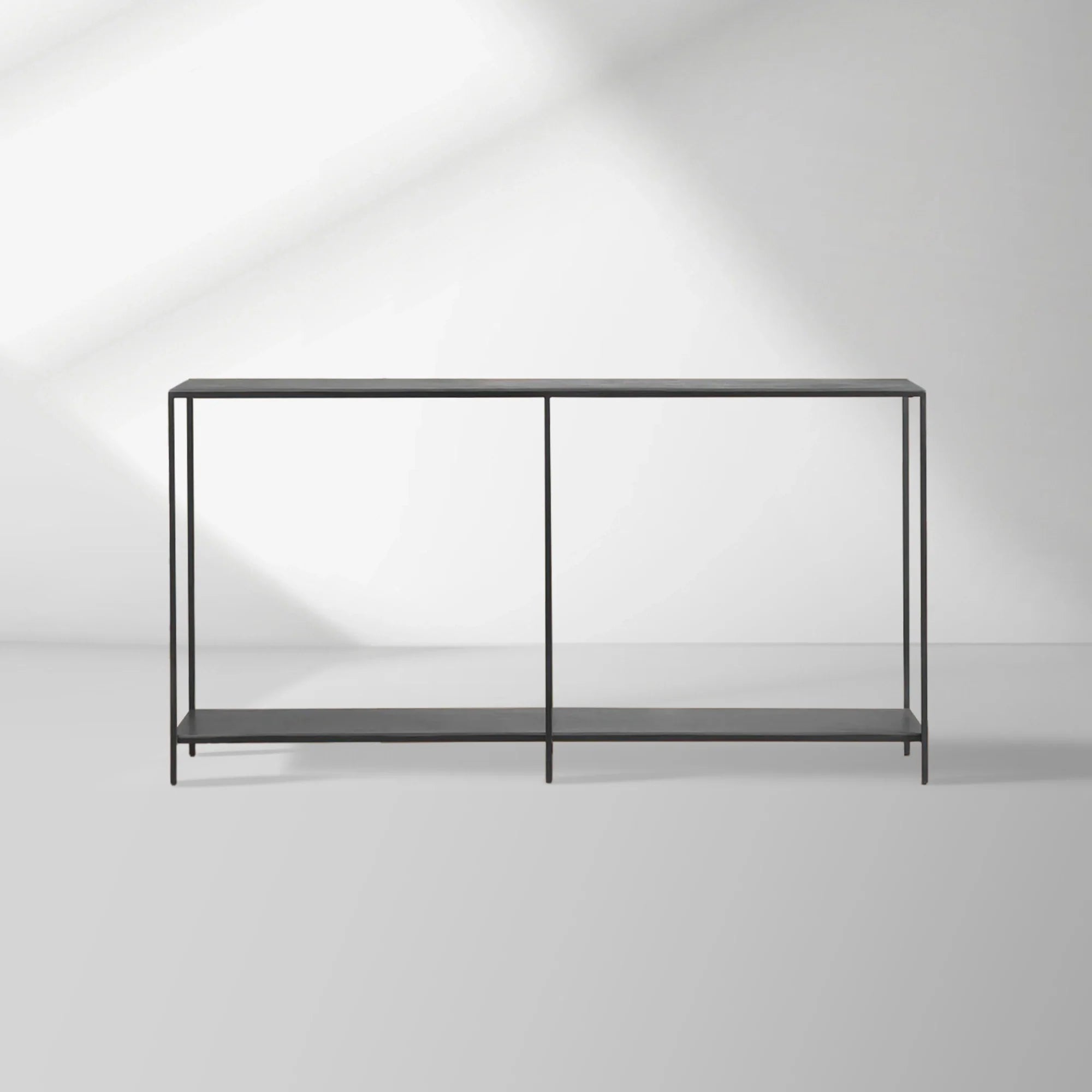 Kavali Metal Entryway Console Table Solid Iron Frame Hallway Entrance Table Elegant & Simple Style