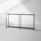 Kavali Metal Entryway Console Table Solid Iron Frame Hallway Entrance Table Elegant & Simple Style
