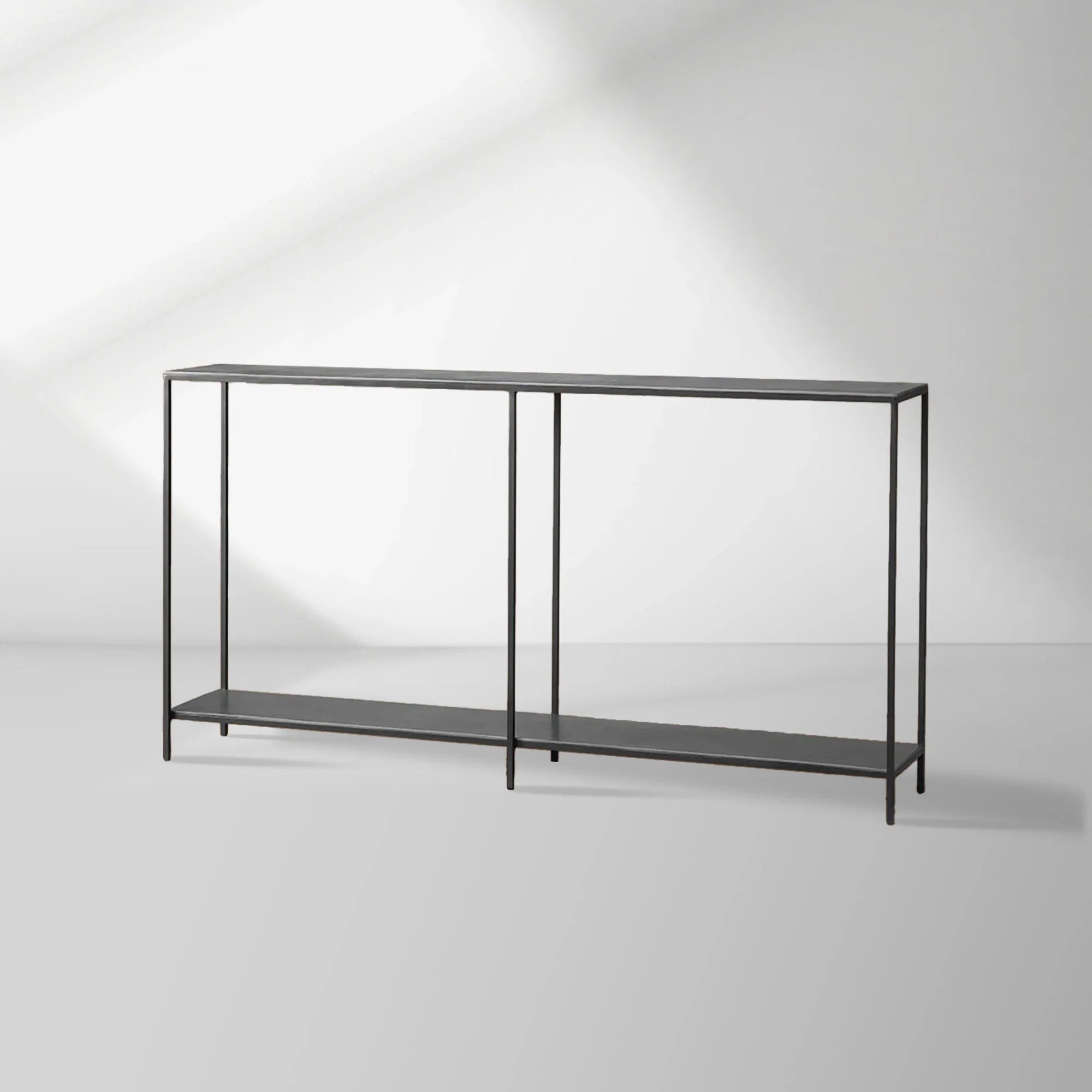 Kavali Metal Entryway Console Table Solid Iron Frame Hallway Entrance Table Elegant & Simple Style