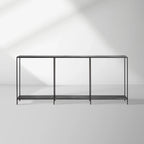 Kavali Metal Entryway Console Table Solid Iron Frame Hallway Entrance Table Elegant & Simple Style