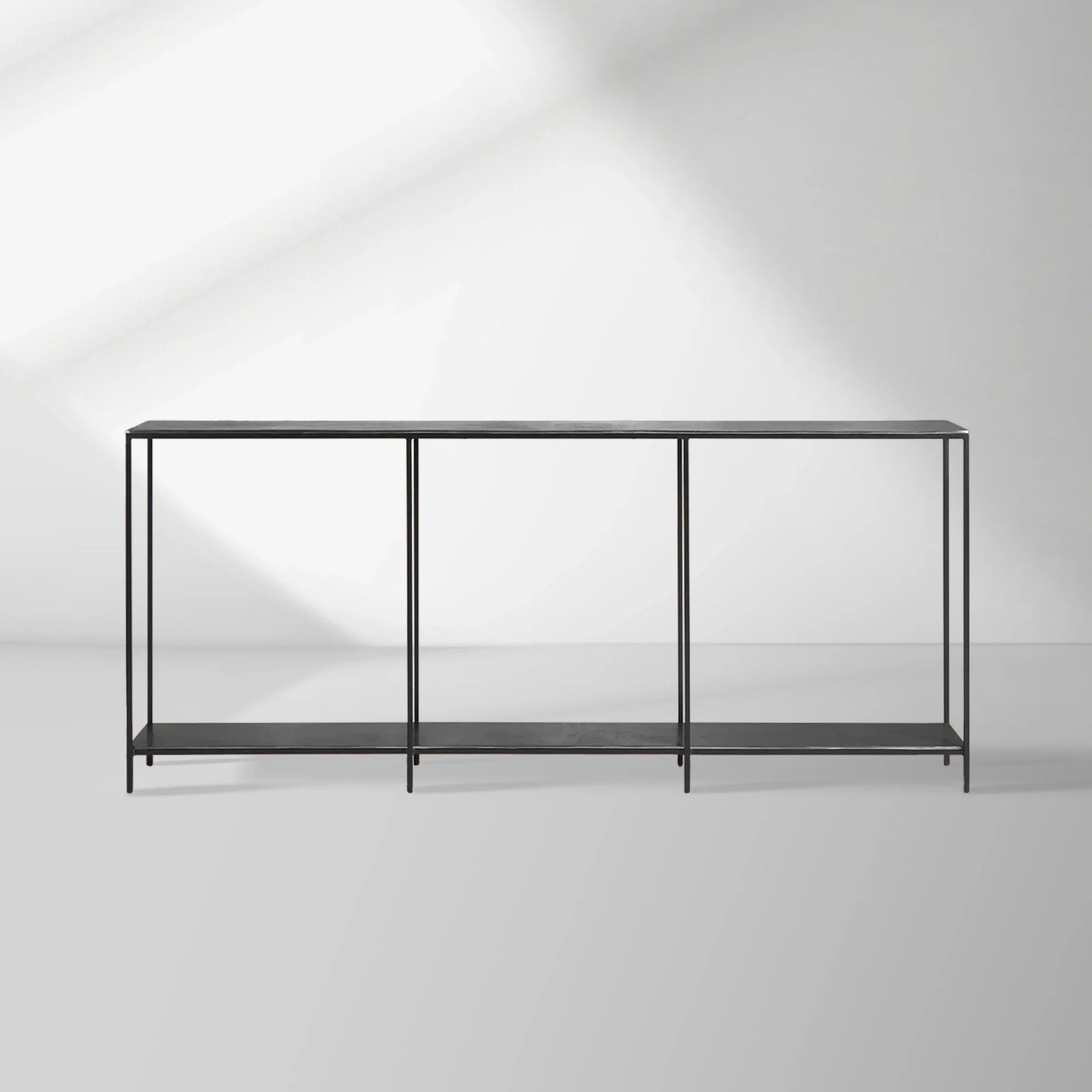 Kavali Metal Entryway Console Table Solid Iron Frame Hallway Entrance Table Elegant & Simple Style