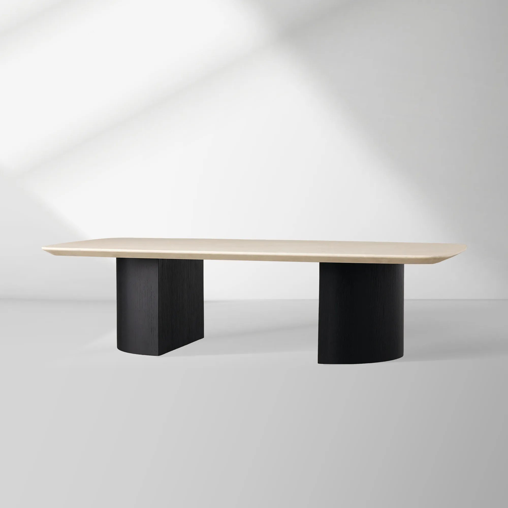 Saint Germain Mix & Match Coffee Table with Marble Top Oak Wood Dauphine Base Cocktail Table Living Room Stone Top Center Tea Table
