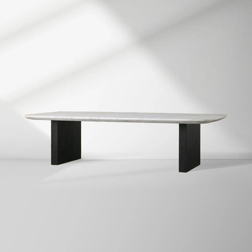 Saint Germain Mix and Match Coffee Table with Marble Top & Clement Wood Base Living Room Center Tea Table Cocktail Table