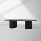 Saint Germain Mix & Match Coffee Table with Marble Top Oak Wood Dauphine Base Cocktail Table Living Room Stone Top Center Tea Table