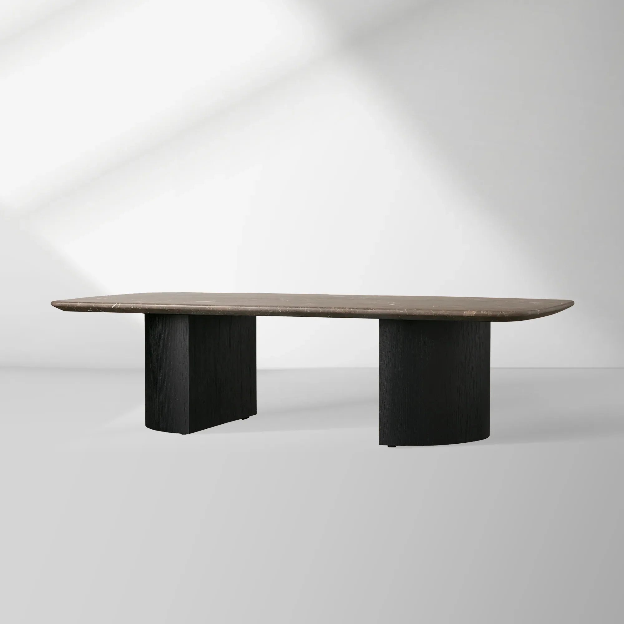 Saint Germain Mix & Match Coffee Table with Marble Top Oak Wood Dauphine Base Cocktail Table Living Room Stone Top Center Tea Table