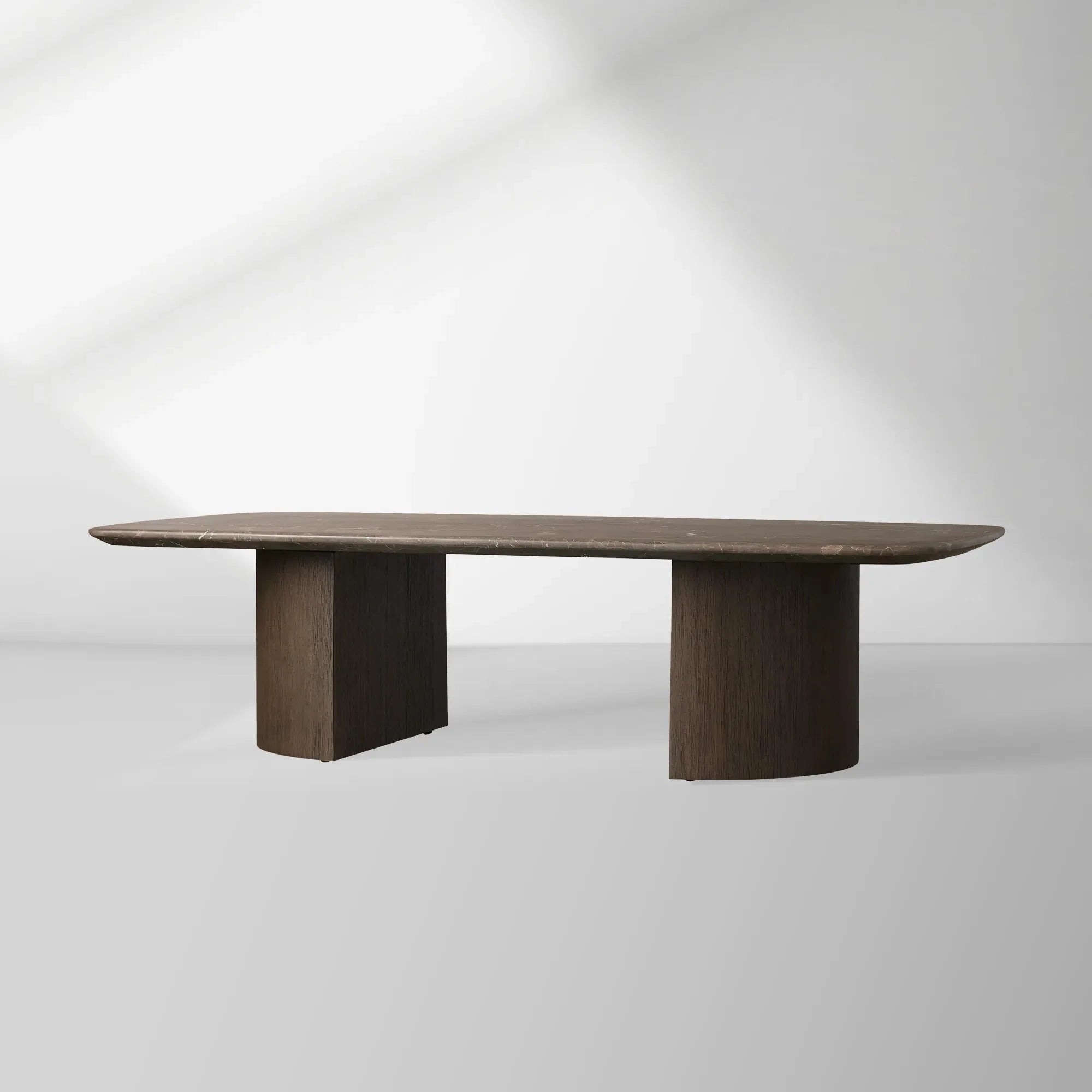Saint Germain Mix & Match Coffee Table with Marble Top Oak Wood Dauphine Base Cocktail Table Living Room Stone Top Center Tea Table