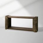Alvaro Primavera Wood Entryway Console Table Oxidized Aluminum Modern Wabi-Sabi Style Hallway Entrance Table
