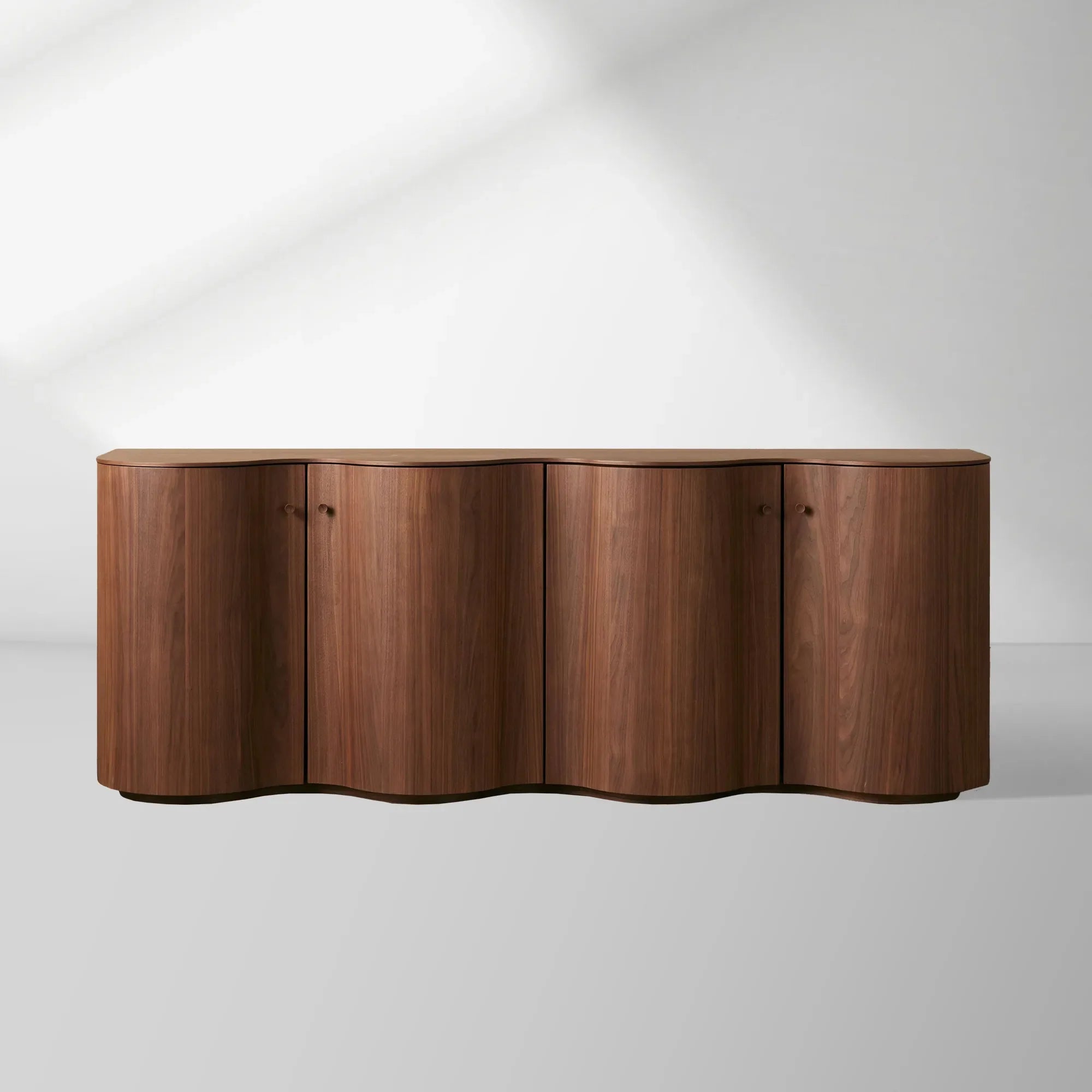 Cortina Wood Buffet Sideboard Boat-Shaped Top Entryways Media TV Cabinet with Waved Base