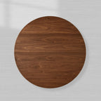 Caden Round Dining Table with Wooden Top Sculptural Base & Antiqued Metal Plinth