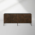 Theota Sunburst Pattern Buffet Sideboard Teak Wood Rustic Entryways Cabinet