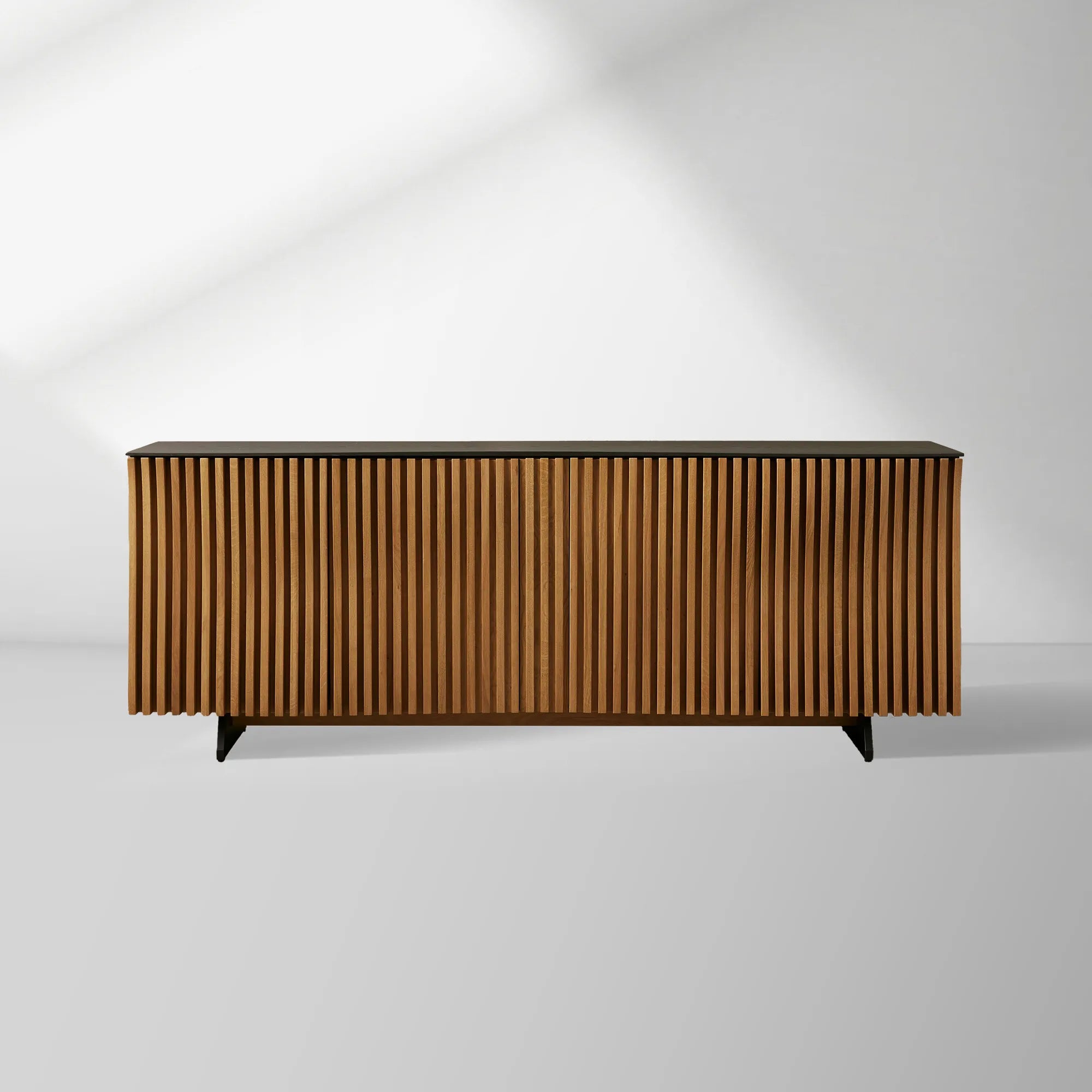 Sorin Reeded Design Buffet Sideboard Wood Entryways Cabinet Media TV Cabinet