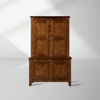 Meuble de cuisine Stefania en bois de peuplier, buffet Canaletto à motif floral, armoire haute pour salon et entrée