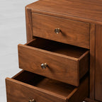 Ross Mid-Century Sideboard Buffet Table Wood Six Drawers Entryways Cabinet with Its Tapered Leg