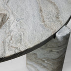 Lonelle Round Coffee Table with Solid Natural Stone Living Room Center Tea Table Modern Style