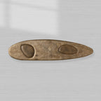 Sucurro Konsole aus gespaltenem Primavera-Holz, Eingangstisch mit oxidierter Aluminiumplatte, moderner Minimalismus-Stil, Flurtisch