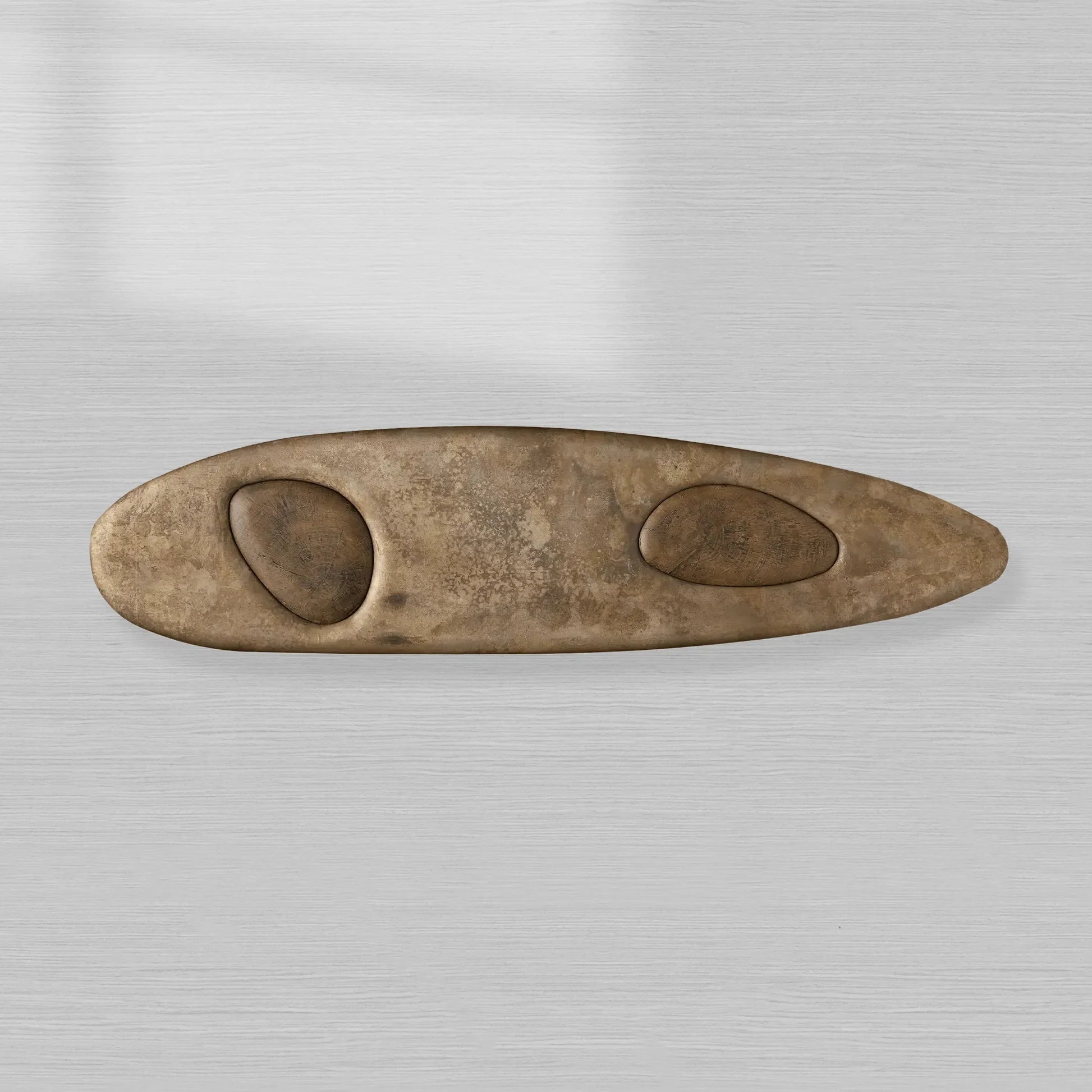 Sucurro Konsole aus gespaltenem Primavera-Holz, Eingangstisch mit oxidierter Aluminiumplatte, moderner Minimalismus-Stil, Flurtisch