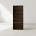 Nason Modular Tall Display Cabinets Oak Wood Bookcase with LED Lighting
