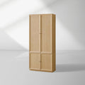Nason Modularer hoher Eichenschrank für moderne Wohnzimmer mit großen Schließfächern