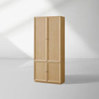 Nason Modularer hoher Eichenschrank für moderne Wohnzimmer mit großen Schließfächern