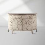Sofia Bell'Arte Wood Demilune Buffet Sideboard Distressed Entryways Cabinet
