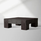 Ubud Square Wood Coffee Table with Teak Reclaimed Wood Living Room Center Tea Table Vintage Style Cocktail Table