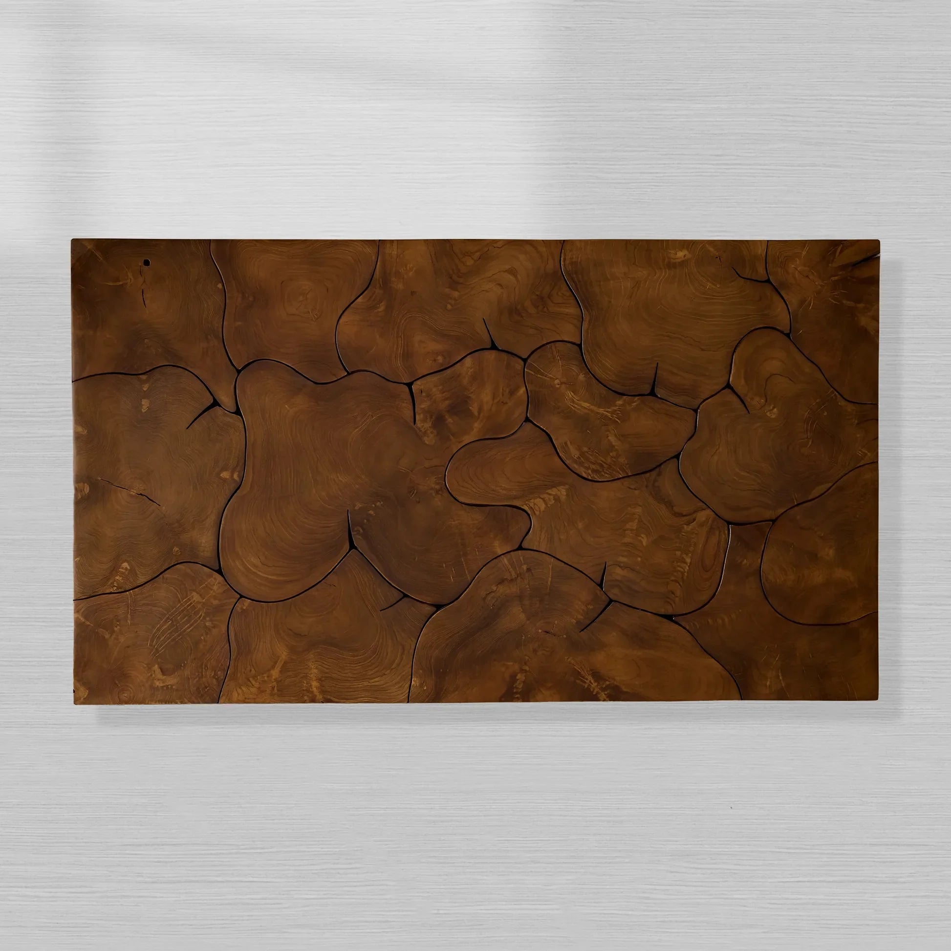 Kalmar Rectangle Coffee Table with Teak Wood Living Room Center Tea Table Unique Character
