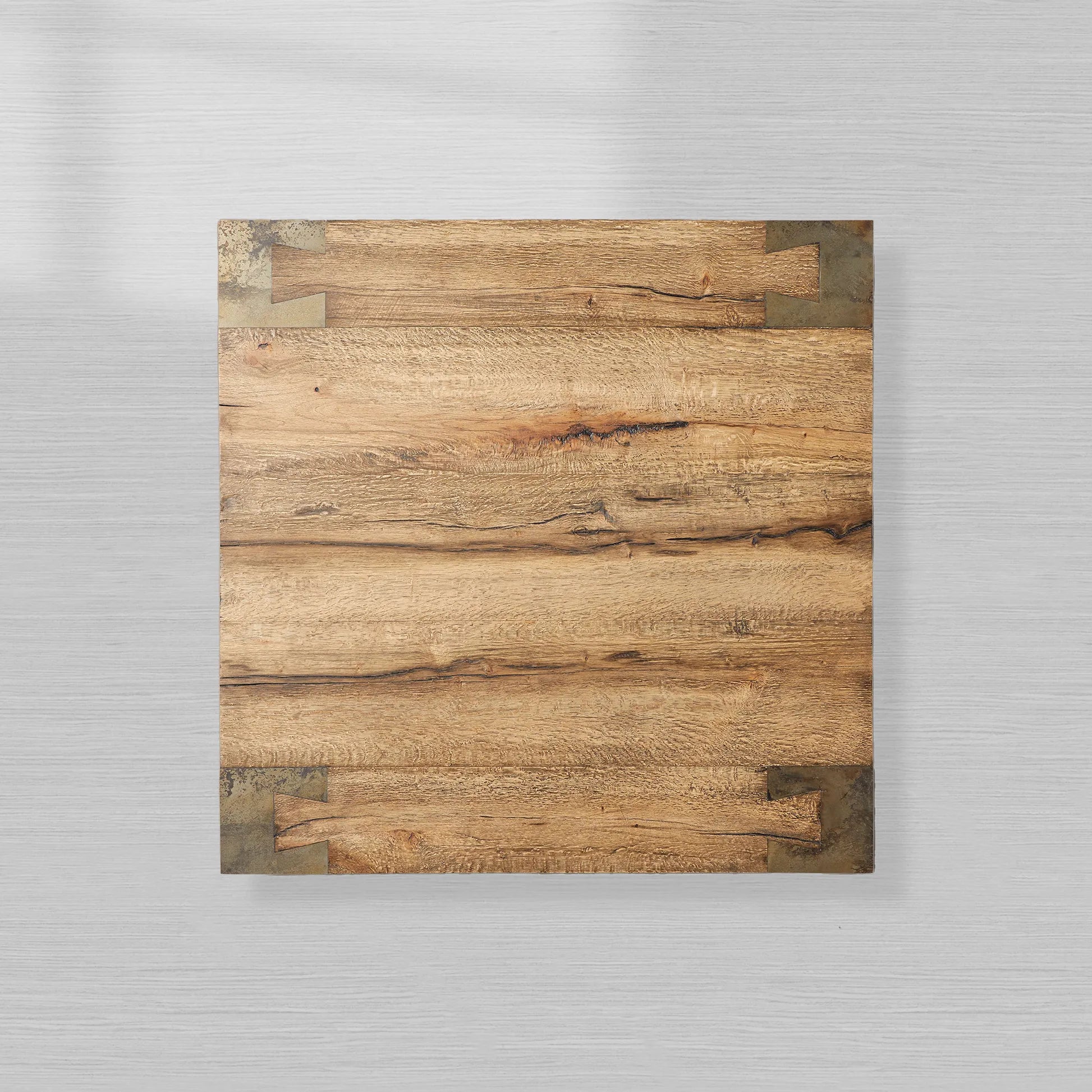 Telluride Square Oak Coffee Table with Solid Oak Wood Veneers Cocktail Table Living Room Center Tea Table Vintage Style