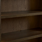 Nason Modular Tall Display Cabinets Oak Wood Bookcase with LED Lighting