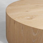 Sullivan Wood Round Coffee Table with Solid Oak Veneers Cocktail Table Living Room Center Tea Table Simplicity Style