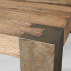 Telluride Square Oak Coffee Table with Solid Oak Wood Veneers Cocktail Table Living Room Center Tea Table Vintage Style