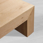 Sullivan Rectangle Waterfall Coffee Table with Solid Oak Wood  Center Tea Table Rural Style Cocktail Table