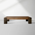 Telluride Square Oak Coffee Table with Solid Oak Wood Veneers Cocktail Table Living Room Center Tea Table Vintage Style