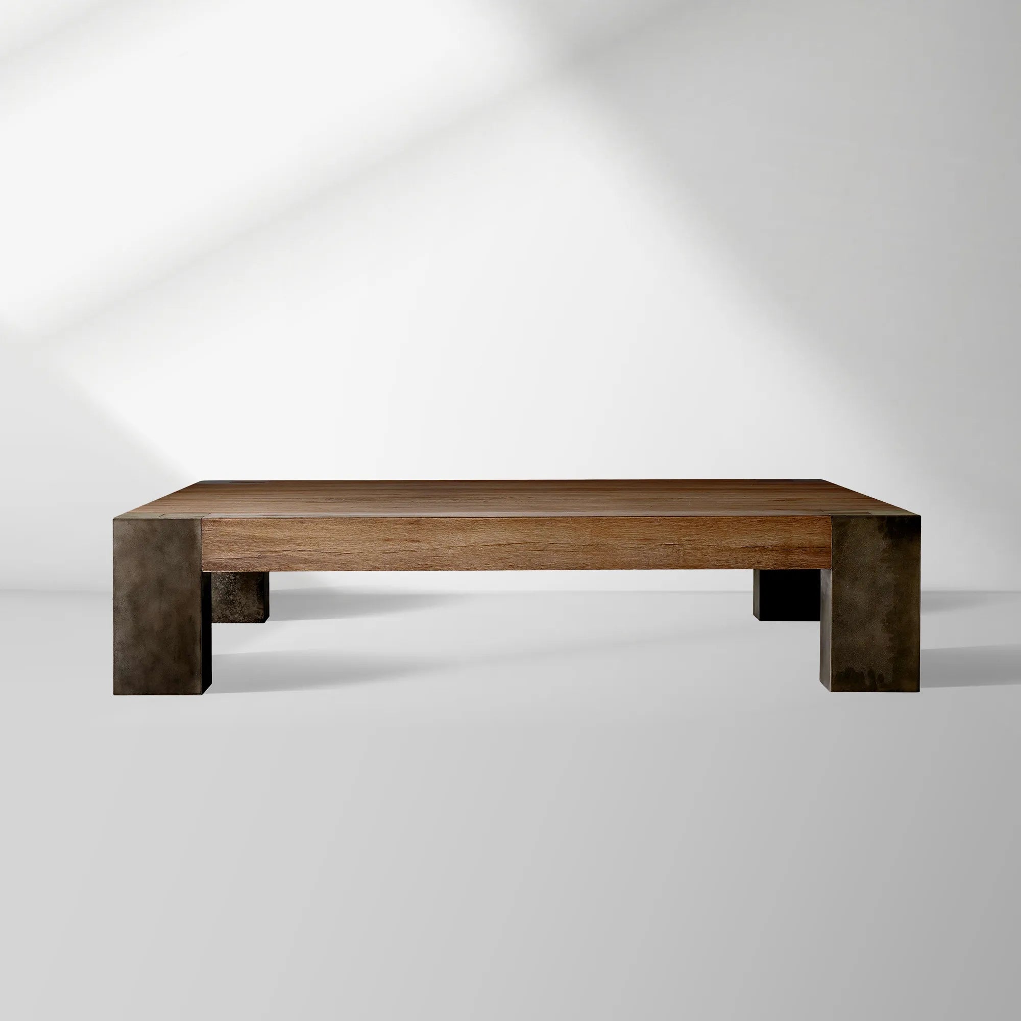 Telluride Square Oak Coffee Table with Solid Oak Wood Veneers Cocktail Table Living Room Center Tea Table Vintage Style